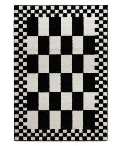 Tapis damier - Nivo Maeve blanc/noir - overzicht