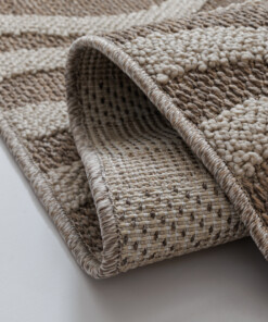 Tapis extérieur - Dunor Ripple marron/beige - close up