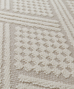 Tapis extérieur jute​ - Dunor Vex naturel/blanc - close up, thumbnail