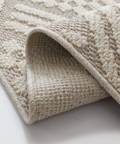 Tapis extérieur jute​ - Dunor Vex naturel/blanc - close up, thumbnail