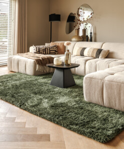 Tapis Shaggy - Meadow vert olive - sfeer