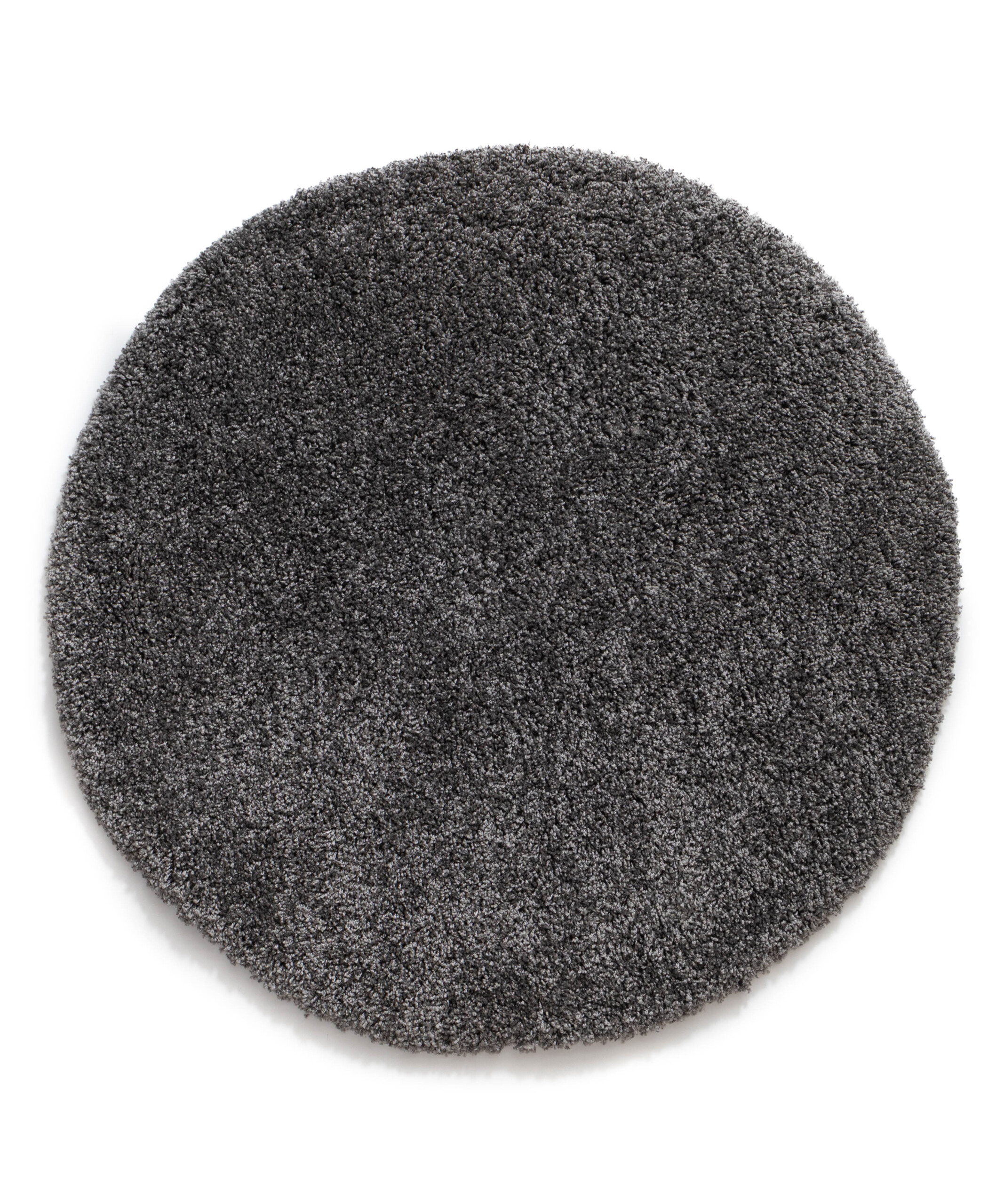 Tapis Rond poils longs Shaggy Grand - gris foncé - overzicht Tapis Rond poils longs Shaggy Grand - gris foncé - overzicht