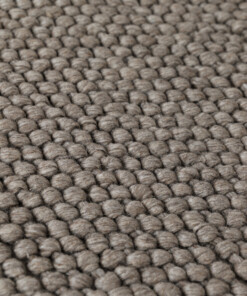 Tapis laine rond - Løkke couleur du sable - close up, thumbnail
