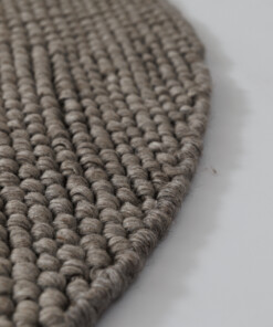 Tapis laine rond - Løkke couleur du sable - close up, thumbnail