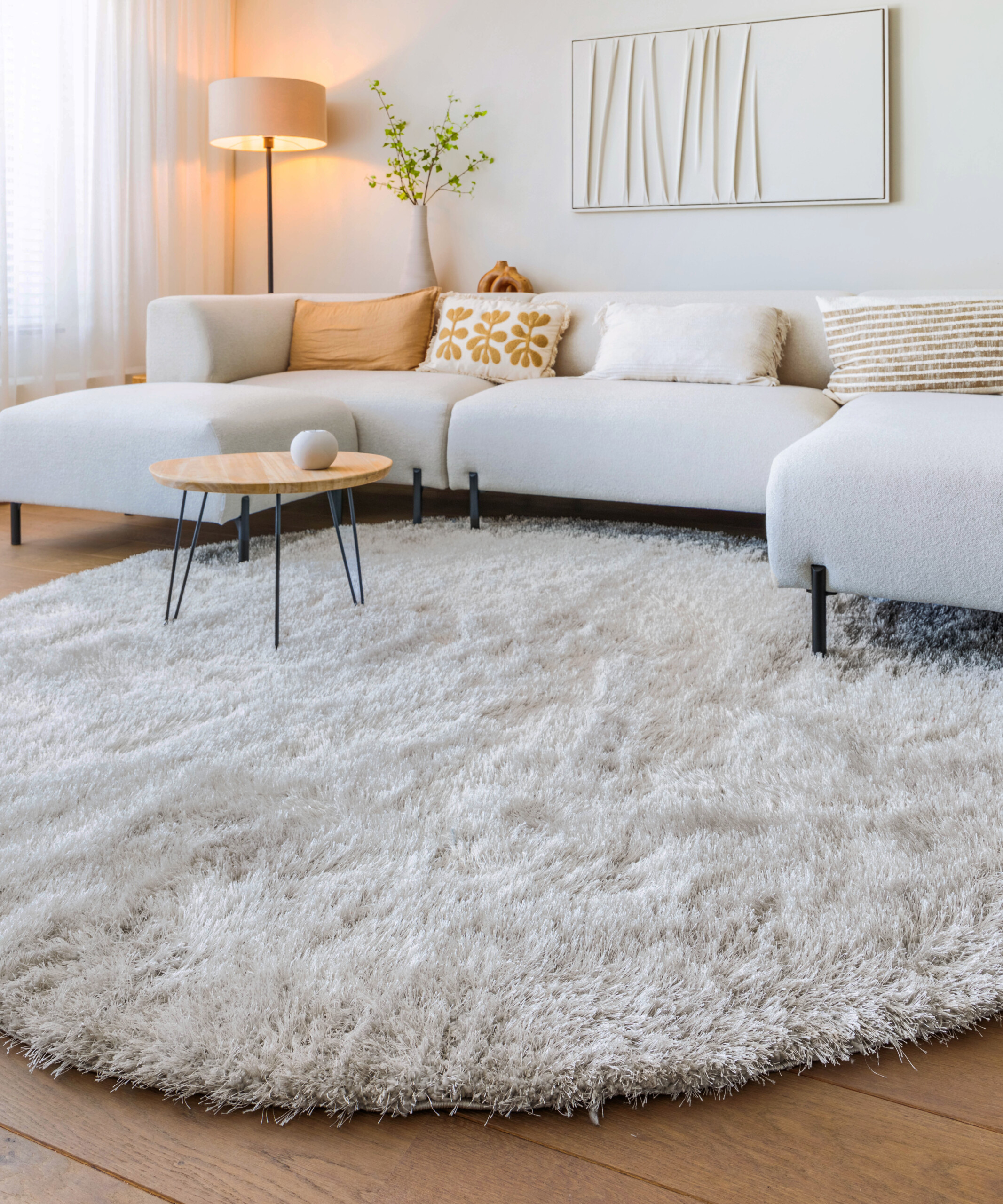 Tapis velours rond - Posh argent clair - sfeer Tapis velours rond - Posh argent clair - sfeer