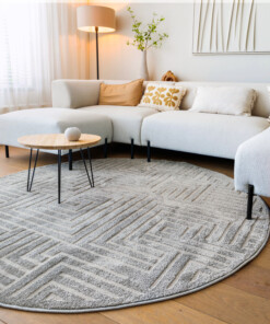 Tapis Rond scandinave - Contour Gem gris - sfeer