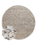 Tapis rond en laine - Bergull ivoire/noir - overzicht, thumbnail