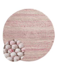 Tapis laine rond - Fjell crème/rose - overzicht