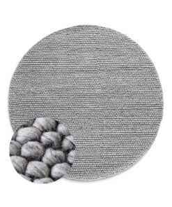 Tapis laine rond - Fjell gris clair - overzicht