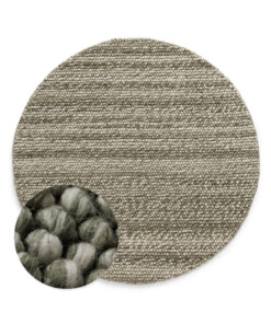 Tapis laine rond - Fjell vert olive - overzicht