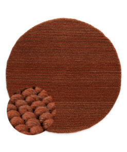 Tapis laine rond - Fjell terre cuite - overzicht, thumbnail