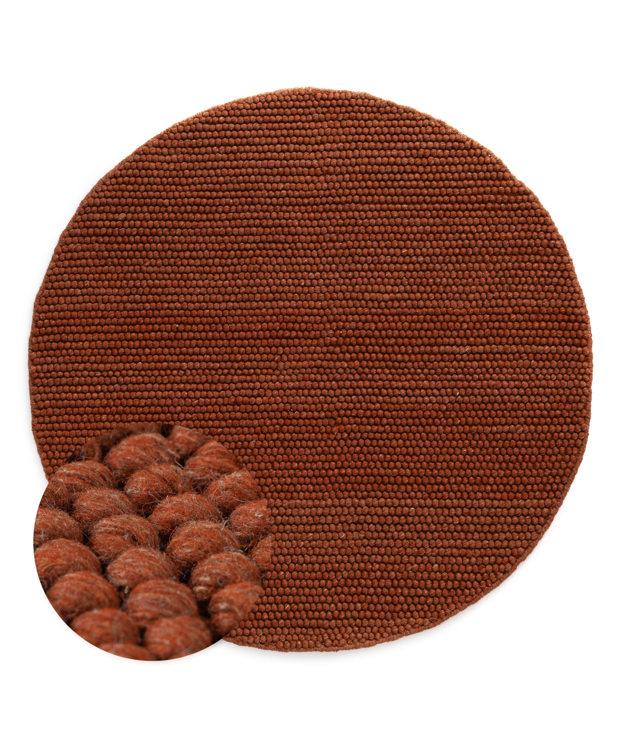 Tapis laine rond - Fjell terre cuite - overzicht Tapis laine rond - Fjell terre cuite - overzicht