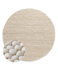 Tapis laine rond - Fjell blanc - overzicht