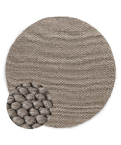 Tapis laine rond - Løkke couleur du sable - overzicht, thumbnail
