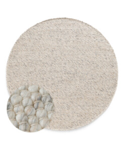 Tapis rond en laine - Silvull beige - overzicht