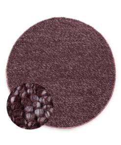 Tapis rond en laine - Silvull bordeaux - overzicht