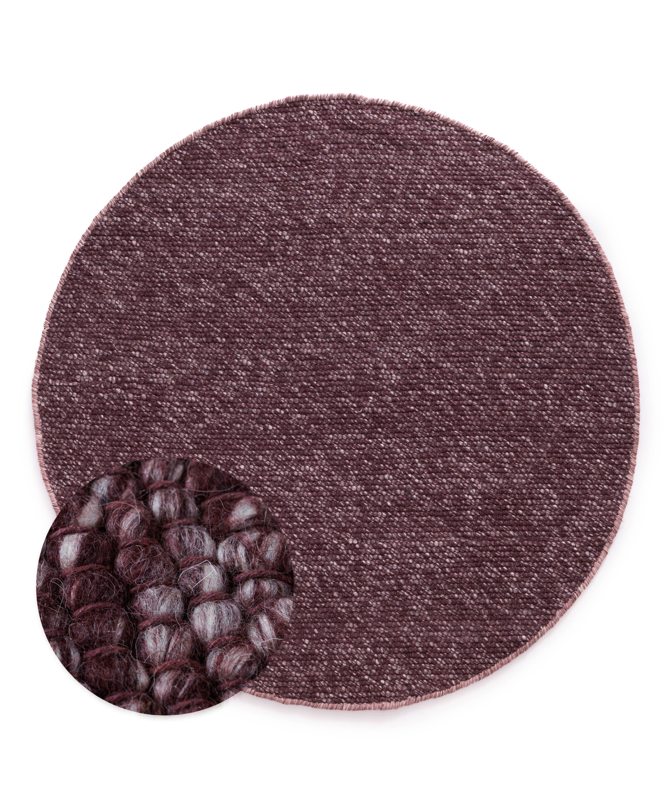 Tapis rond en laine - Silvull bordeaux - overzicht Tapis rond en laine - Silvull bordeaux - overzicht