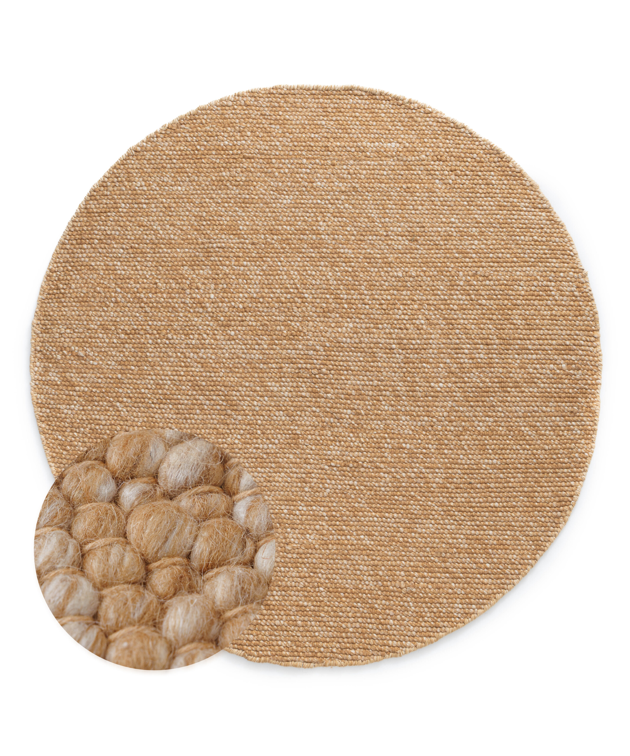 Tapis rond en laine - Silvull cognac - overzicht Tapis rond en laine - Silvull cognac - overzicht