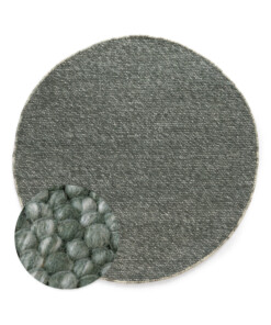 Tapis rond en laine - Silvull vert - overzicht