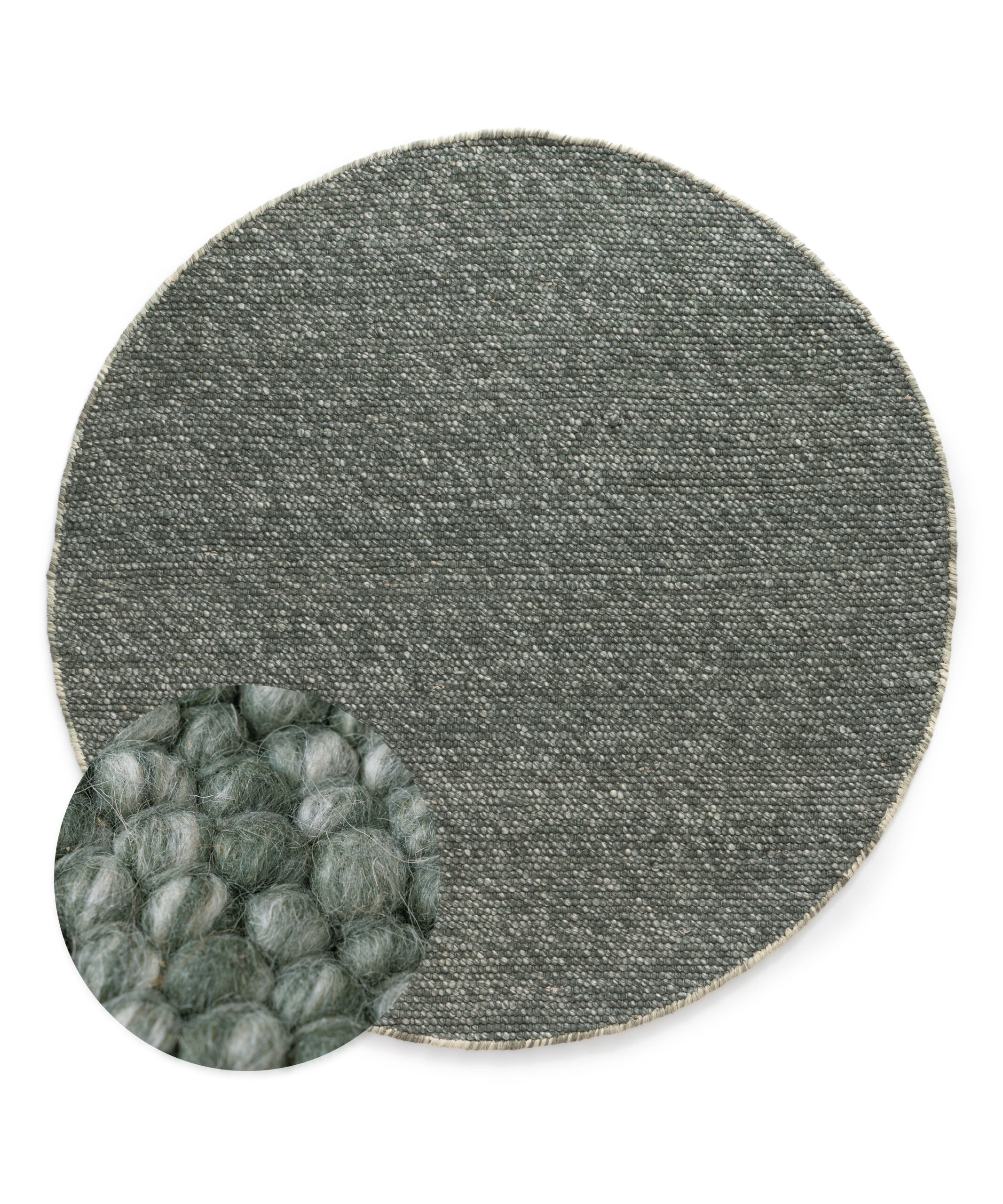 Tapis rond en laine - Silvull vert - overzicht Tapis rond en laine - Silvull vert - overzicht