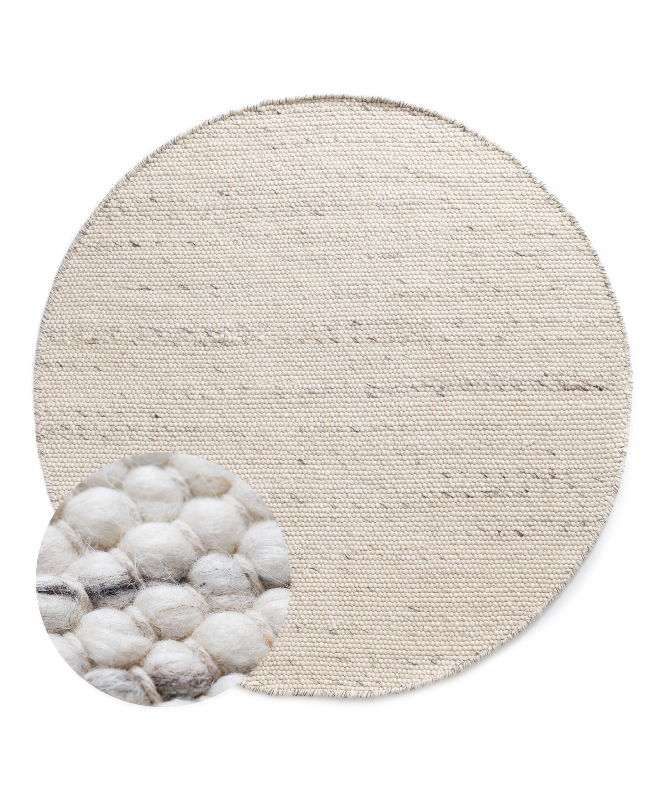 Tapis rond en laine - Silvull ivoire - overzicht Tapis rond en laine - Silvull ivoire - overzicht