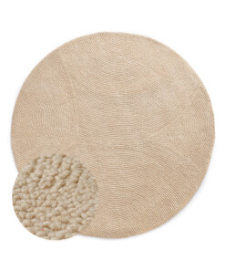 Tapis rond en laine - Tvist beige clair - overzicht