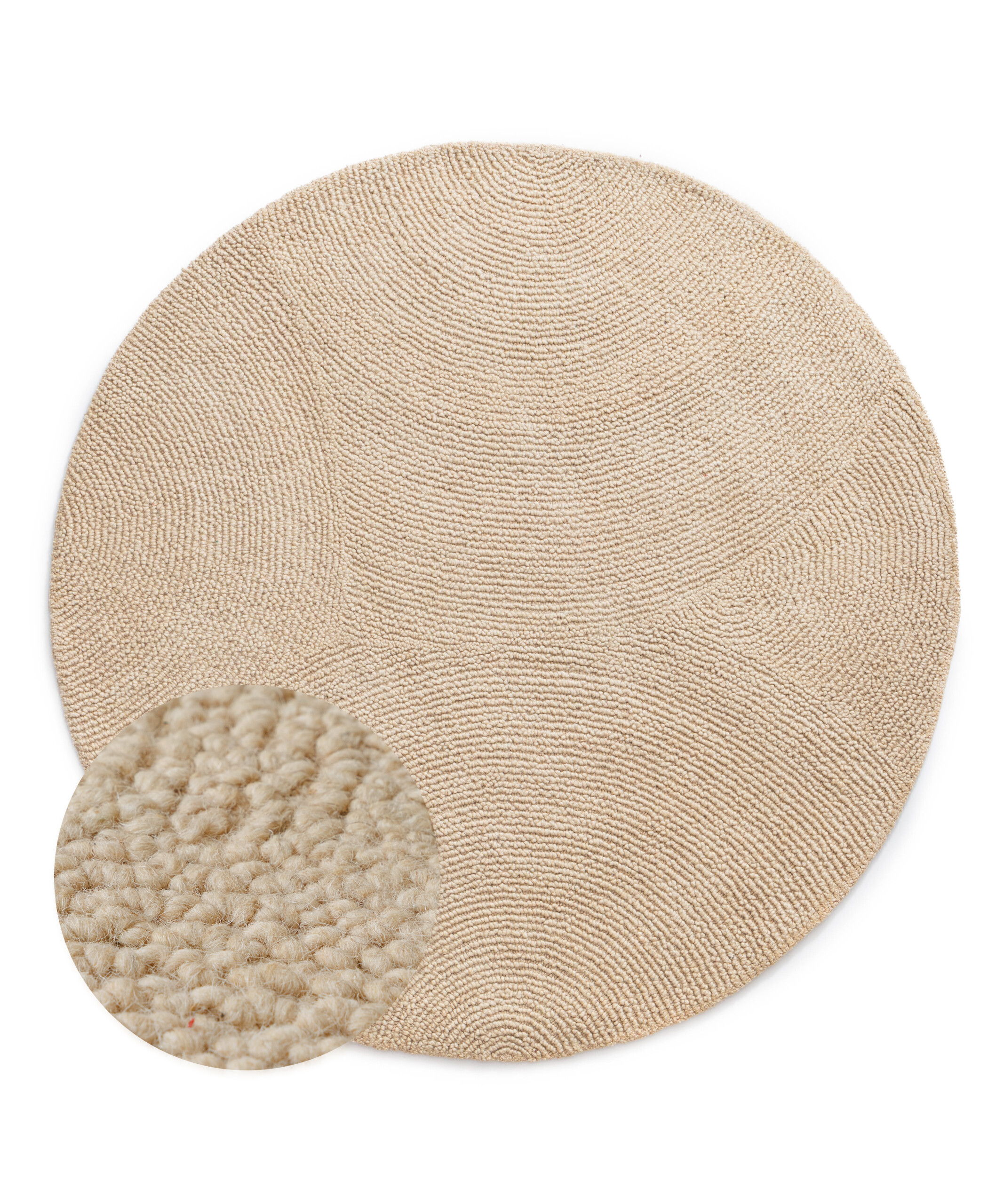 Tapis rond en laine - Tvist beige clair - overzicht Tapis rond en laine - Tvist beige clair - overzicht