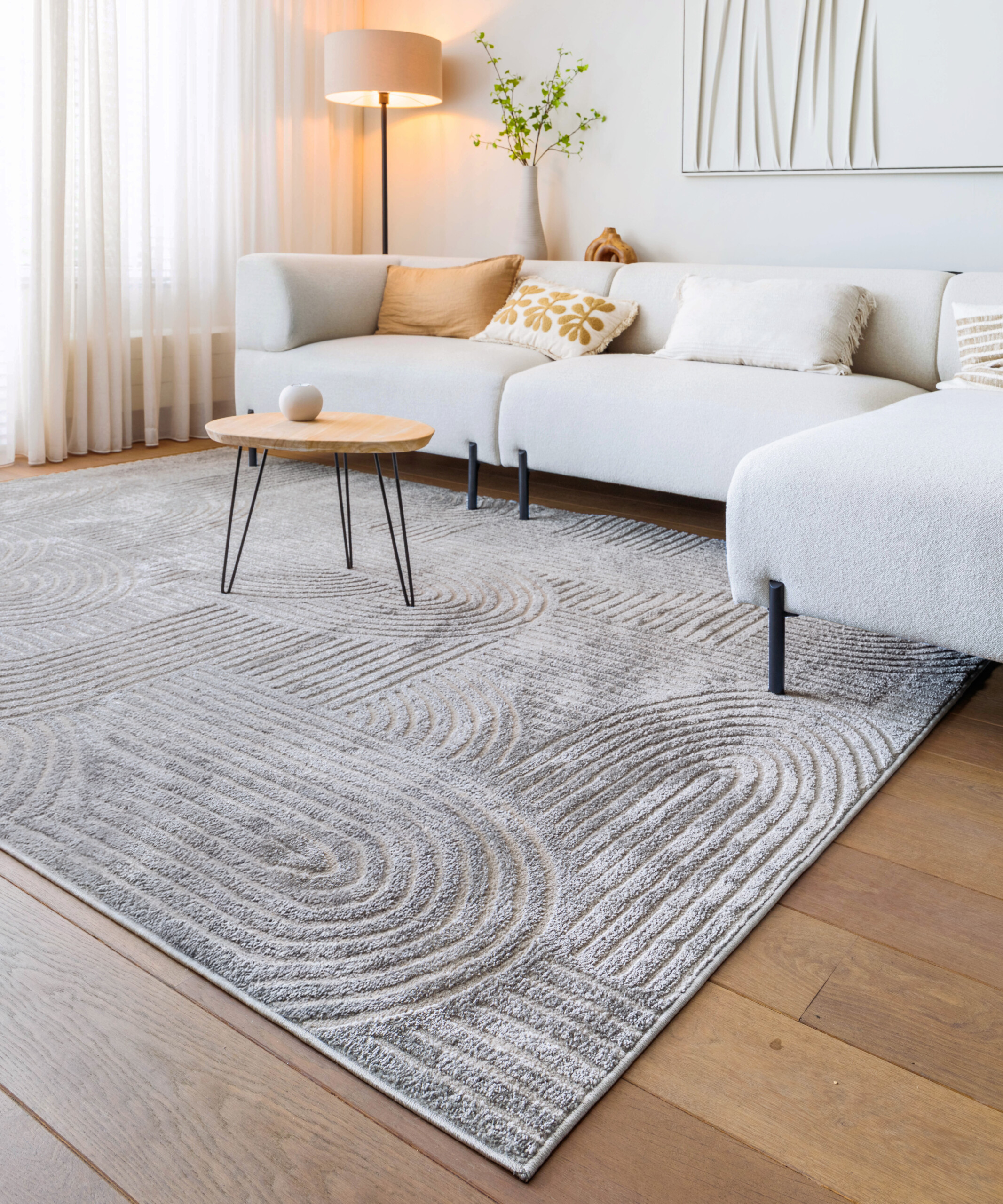 Tapis scandinave - Contour Bend gris - sfeer Tapis scandinave - Contour Bend gris - sfeer