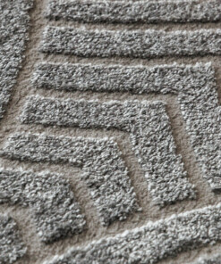 Tapis Rond scandinave - Contour Curve gris - close up, thumbnail