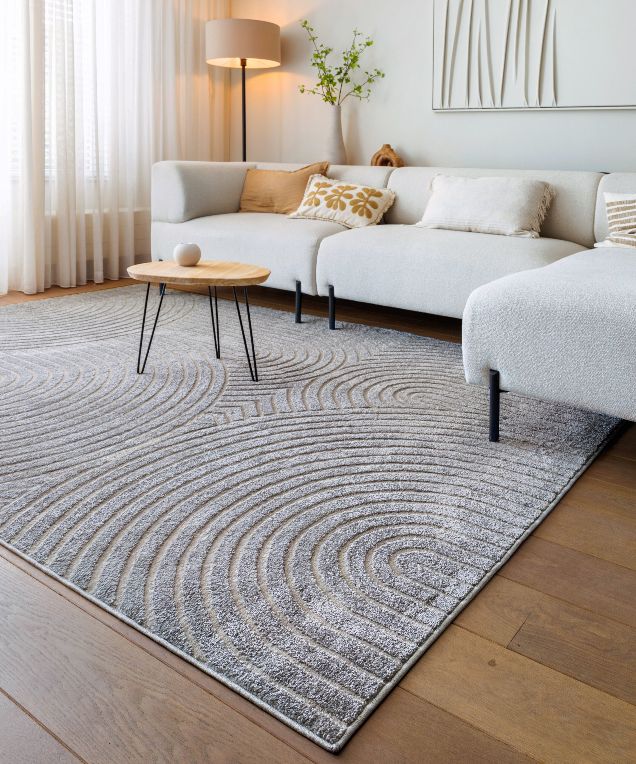Tapis scandinave - Contour Curve gris - sfeer Tapis scandinave - Contour Curve gris - sfeer