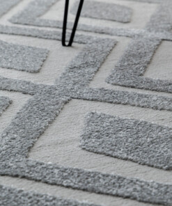 Tapis scandinave - Contour Diamond gris - close up, thumbnail
