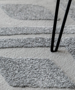 Tapis Rond scandinave - Contour Diamond gris - close up, thumbnail Tapis Rond scandinave - Contour Diamond gris - close up, thumbnail