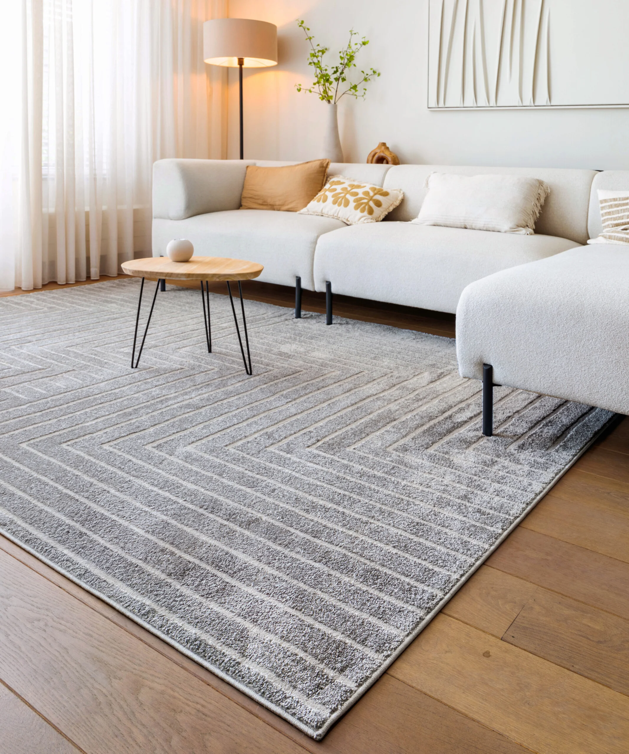 Tapis scandinave - Contour Edge gris - sfeer Tapis scandinave - Contour Edge gris - sfeer