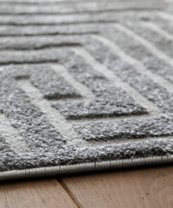 Tapis scandinave - Contour Gem gris - close up, thumbnail