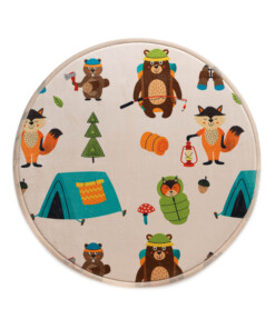 Tapis de jeu rond - Pluffy Forest animals multi - overzicht