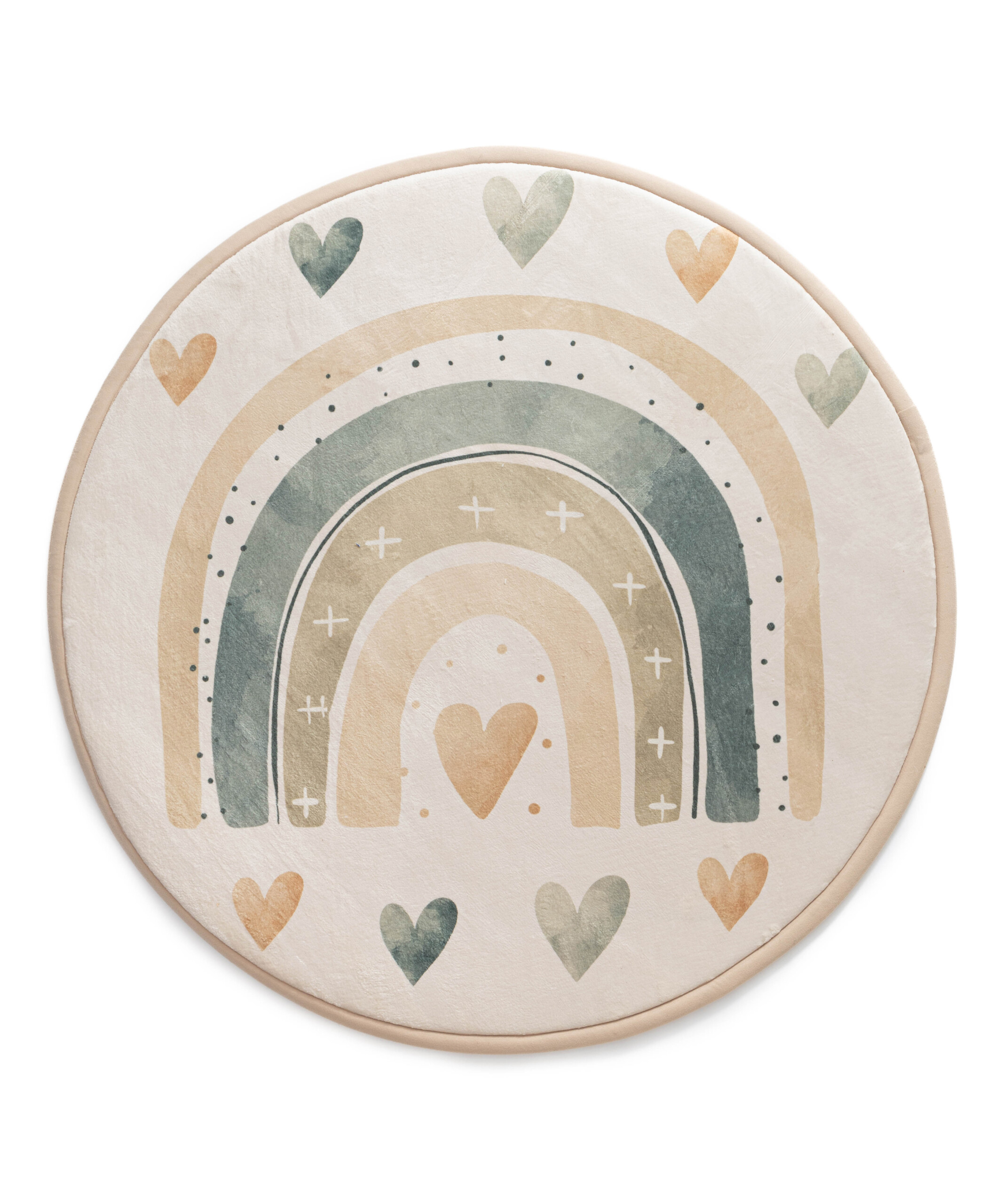 Tapis de jeu rond - Pluffy Heart crème/multi - overzicht Tapis de jeu rond - Pluffy Heart crème/multi - overzicht