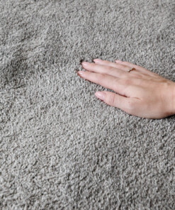 Tapis velours Rond - Flair gris - close up, thumbnail