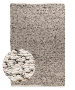 Tapis en laine - Bergull ivoire/noir - overzicht
