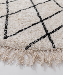 Tapis de bain rond - Ayla ivoire - close up