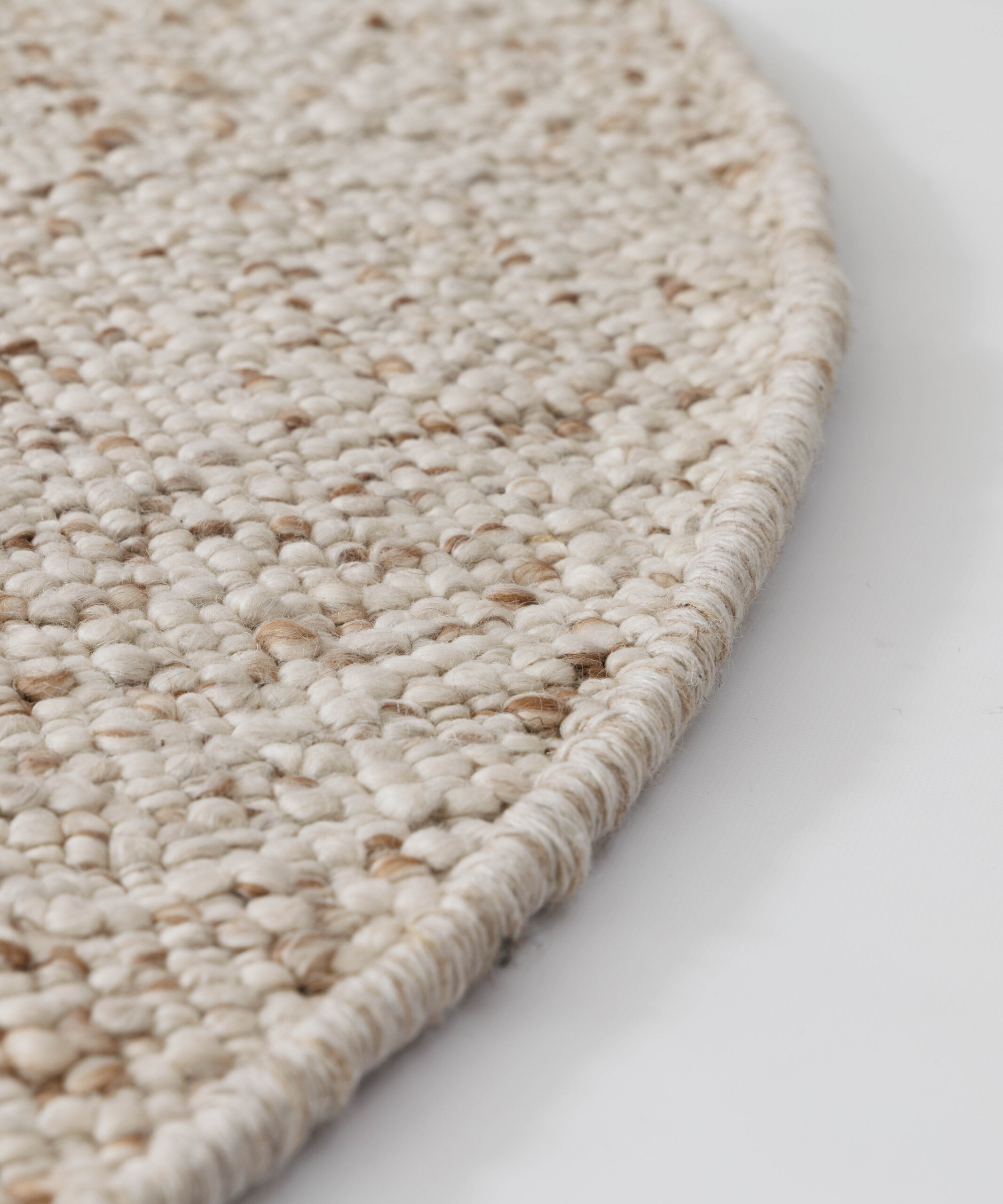 Tapis rond en laine - Bergull ivoire/beige - close up Tapis rond en laine - Bergull ivoire/beige - close up