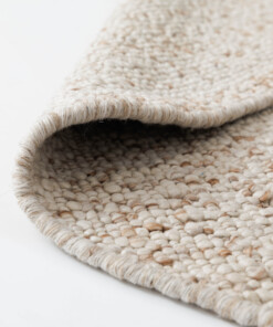 Tapis rond en laine - Bergull ivoire/beige - close up, thumbnail Tapis rond en laine - Bergull ivoire/beige - close up, thumbnail