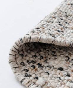 Tapis rond en laine - Bergull ivoire/gris - close up, thumbnail Tapis rond en laine - Bergull ivoire/gris - close up, thumbnail