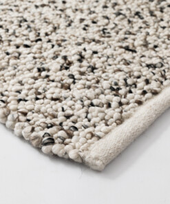 Tapis en laine - Bergull ivoire/noir - close up, thumbnail Tapis en laine - Bergull ivoire/noir - close up, thumbnail
