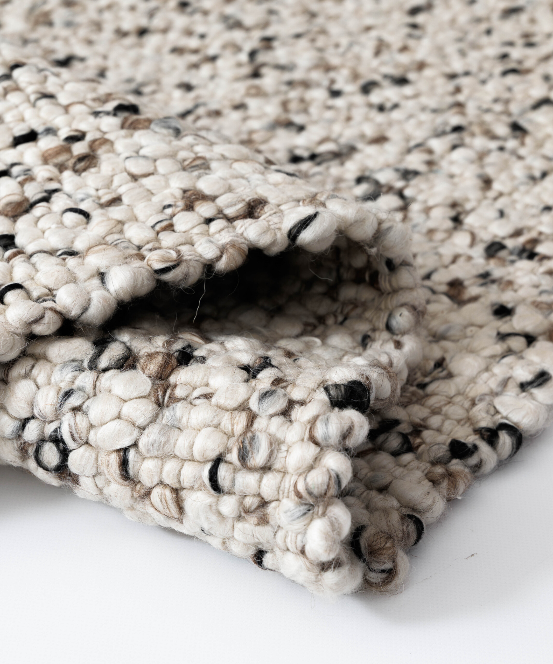 Tapis en laine - Bergull ivoire/noir - close up Tapis en laine - Bergull ivoire/noir - close up
