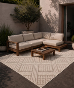 Tapis extérieur jute​ - Dunor Vex naturel/blanc - sfeer