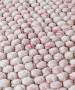 Tapis laine rond - Fjell crème/rose - close up, thumbnail Tapis laine rond - Fjell crème/rose - close up, thumbnail