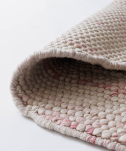 Tapis laine rond - Fjell crème/rose - close up, thumbnail Tapis laine rond - Fjell crème/rose - close up, thumbnail