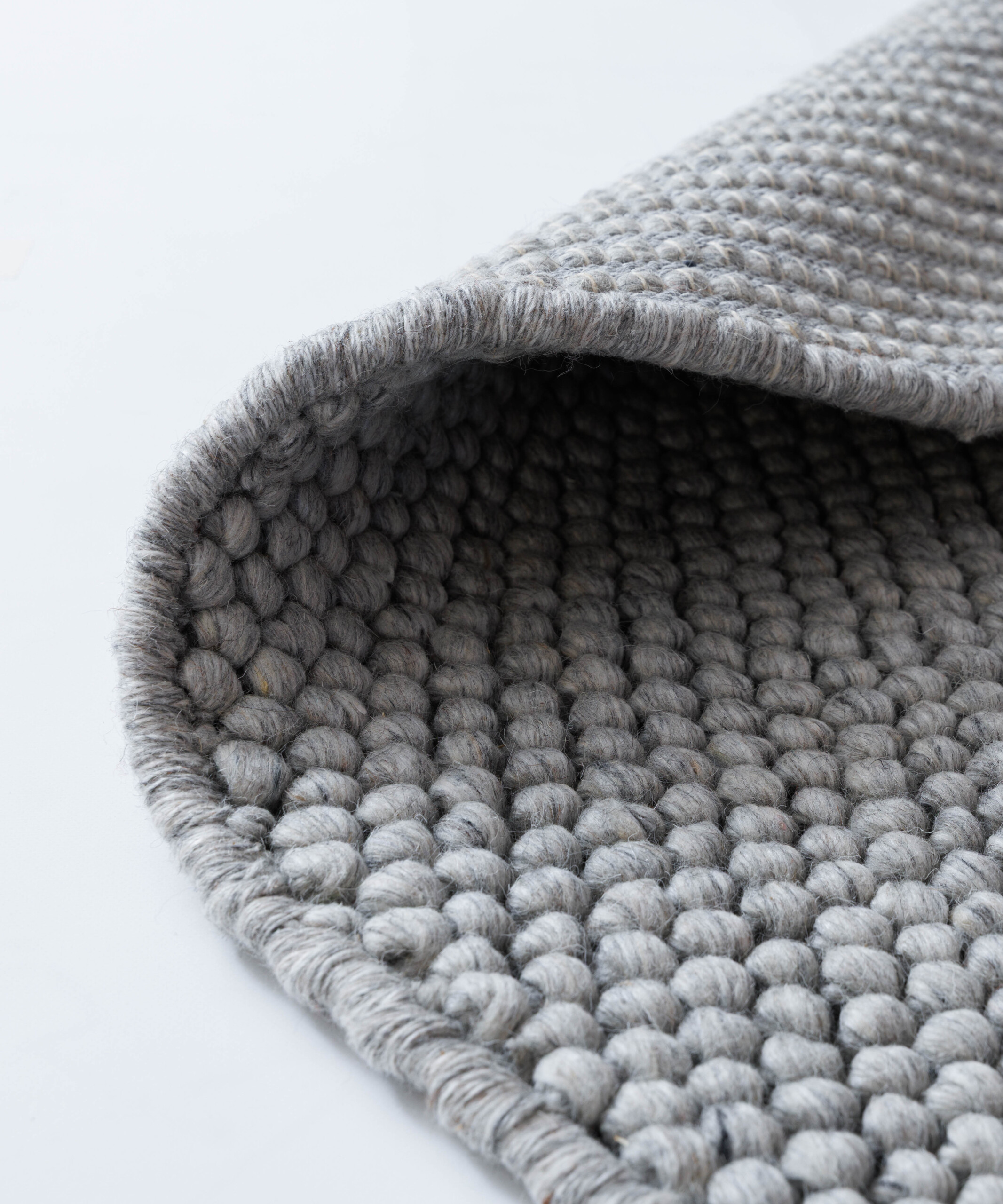Tapis laine rond - Fjell gris clair - close up Tapis laine rond - Fjell gris clair - close up