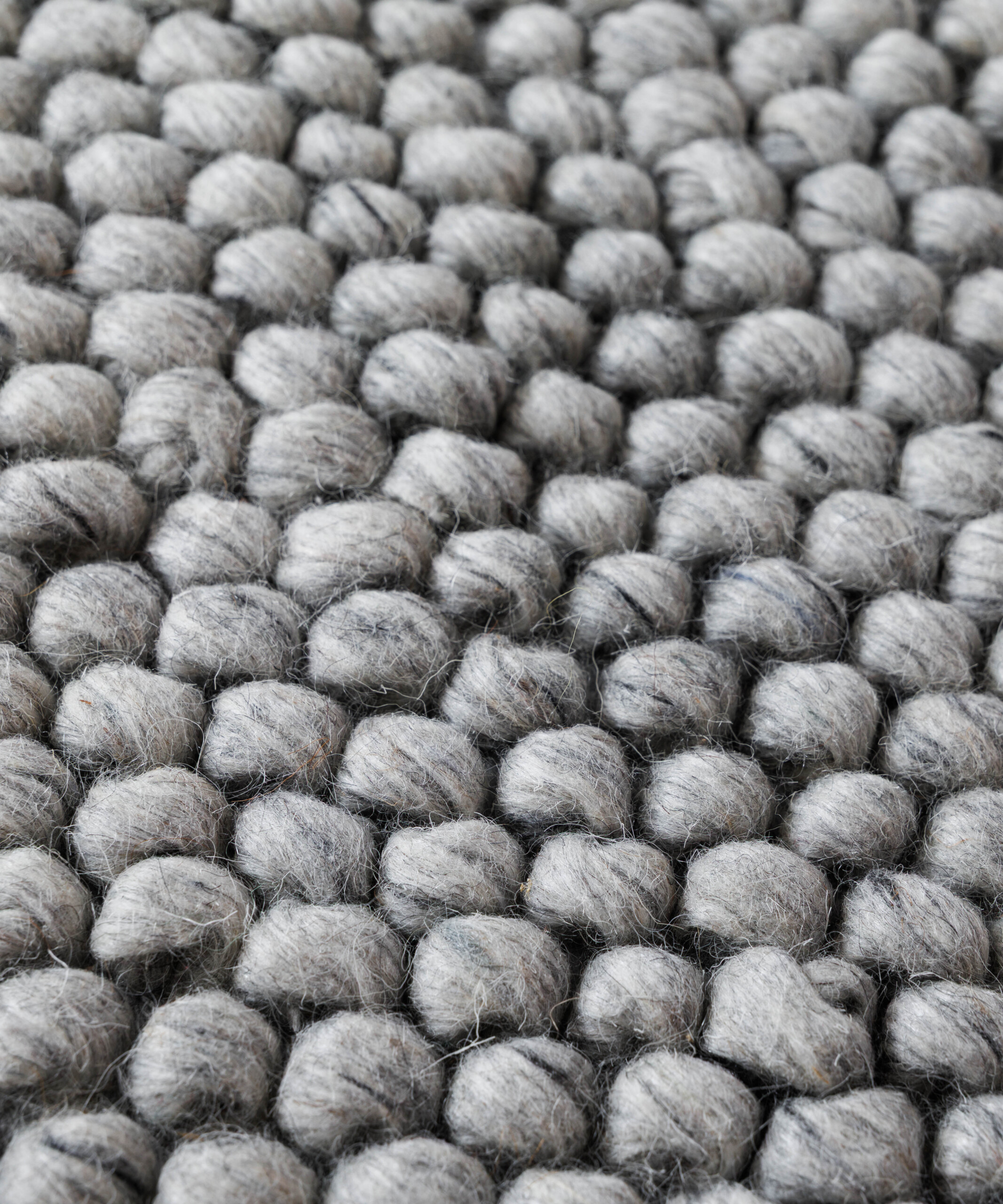 Tapis laine rond - Fjell gris clair - close up Tapis laine rond - Fjell gris clair - close up