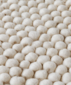 Tapis laine rond - Fjell blanc - close up, thumbnail